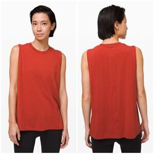 Lululemon All Yours Boyfriend Tank Magma Red Size 18 Cotton Muscle Tank Loose